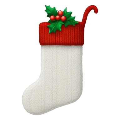 white knit christmas stocking sticker