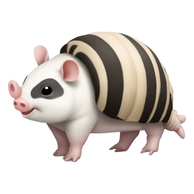 Black and white piebald chubby armadillo pig panda centipede armadillo  sticker