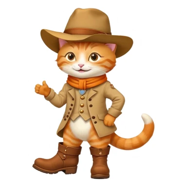 Puss in Boots character with classic hat and boots sticker