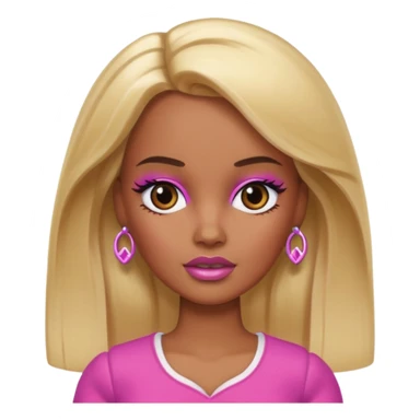 Brown skin blonde hair barbie with bruised eye  sticker