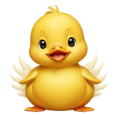 Cinematic Cute Yawning Yellow Baby Duck Portrait Emoji, Head tilted slightly with a dramatic, wide-open yawn, showcasing a soft, downy yellow coat with little drooping wings, round eyes barely open in drowsy contentment, Simplified yet irresistibly adorable features, highly detailed, glowing with a soft, cozy glow, high shine, relaxed yet expressive, stylized with a touch of whimsical charm, bright and endearing, soft glowing outline, capturing the essence of a sleepy yet affectionate duckling, so drowsy it feels like it could stretch out of the screen and curl up for a nap! sticker