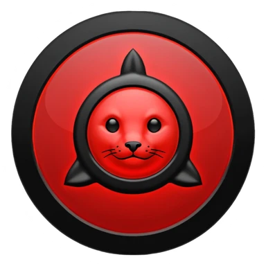 iOS sticker, summoning seal, black circle, red symbol, minimal sticker