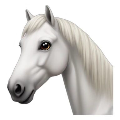 white camargue horse with pink nose sticker