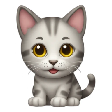 Kitten emoji with a sign with the word OK  sticker