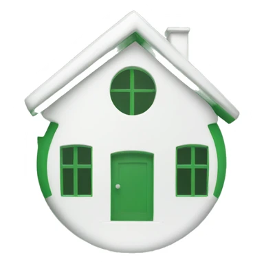 white home icon on green round background sticker