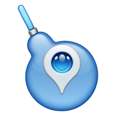 white tick with a blue background in a round shape sticker