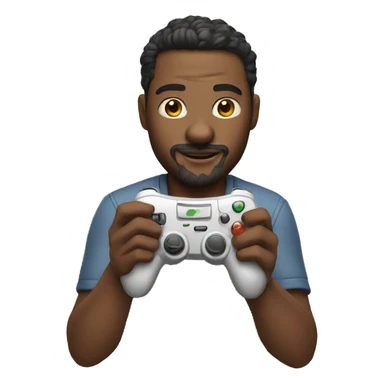 Man playing the video game with controller in hands  sticker