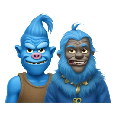 Blue grinch and pig man sticker