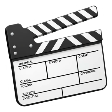 diagonal view of clapperboard outline, ultra simple black outlines only sticker