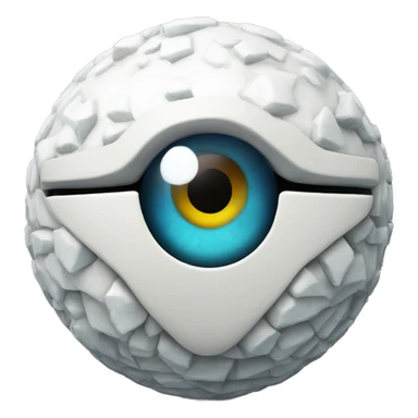 3d sphere with a cartoon Snow Golem skin texture with Eye of Horus sticker