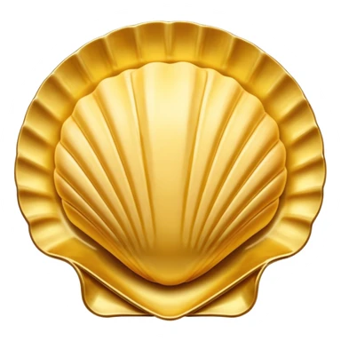 butter in the shape of a shell on a gold vintage plate sticker