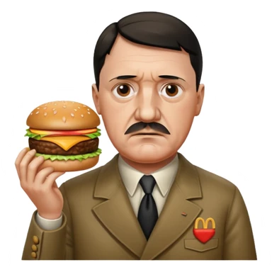 adolf hitler holding a big mac sticker