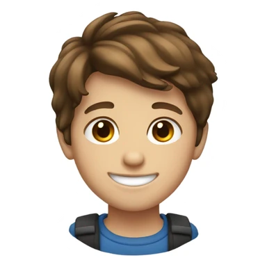 smiling boy portrait with brown hair sticker