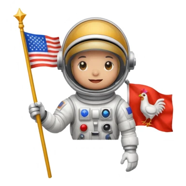 pixel-art chicken astronaut sticker