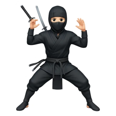Ninja posando para una foto sticker