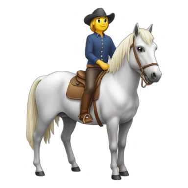 Cheval sur une vache sticker