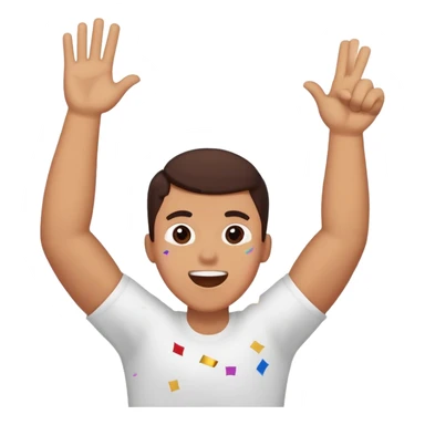 make a person doing a celebratory crunch with the words "boom" above them sticker