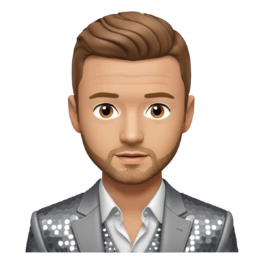 Justin Timberlake with light brown hair, grey sequin tour outfit  sticker