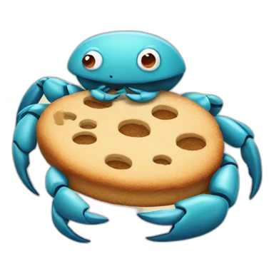 Crab holding cookie in claw sticker