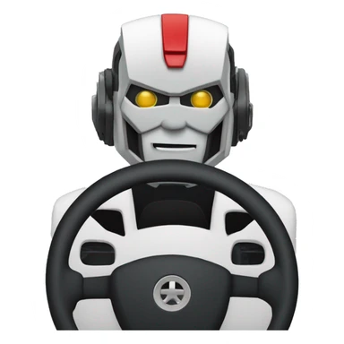 Transformer driving behind the steering wheel  sticker