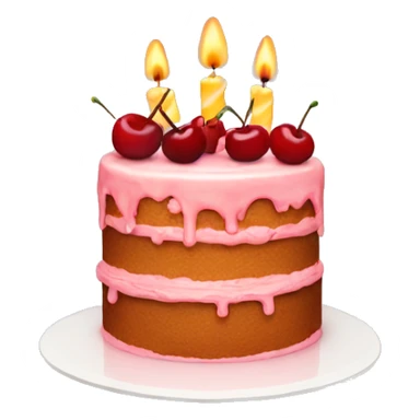 cake with candles and cherries  sticker