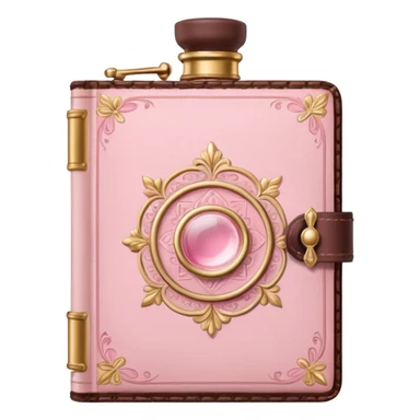 pink bookbook and fragance sticker