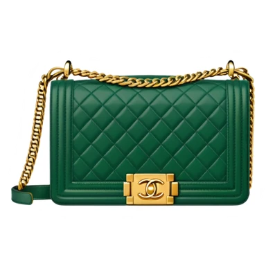 chanel le boy dark green color bag sticker