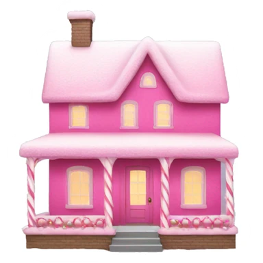 pink christmas house  sticker