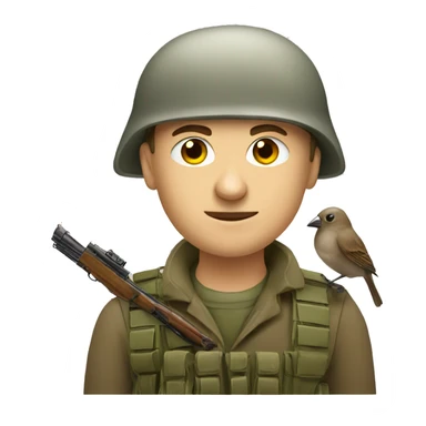 russian soldier with sparrow  sticker