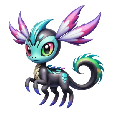 Colorful Shiny Edgy Cool Badass Painted Splashed Exotic Meloetta-Palkia-Venom-Stitch-Fakémon-creature-hybrid sticker