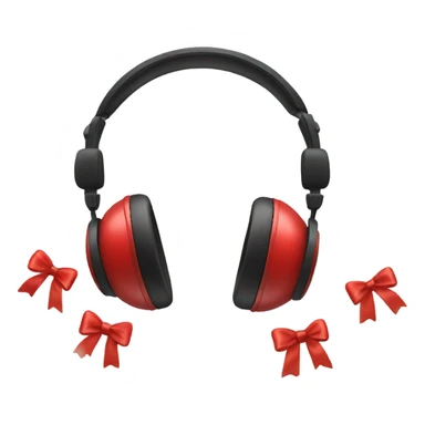 headphones with red bows sticker