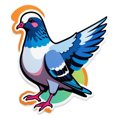 Cocktail pigeon sticker
