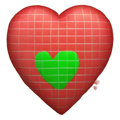 Un coeur à carreaux rouge et vert mélngé sticker