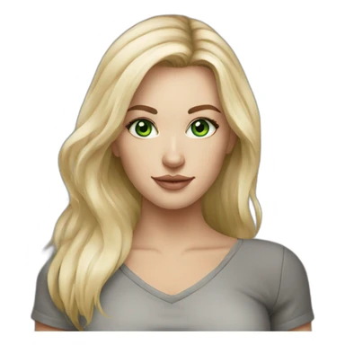 tattoo master, white girl straight blond hair, green eyes sticker