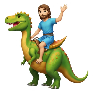 Jesus riding a Dinosaur sticker