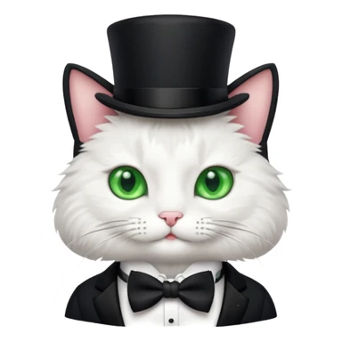 Cat wearing top hat and bow tie sticker