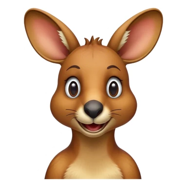 Cinematic Realistic Comical Kangaroo Portrait Emoji, Head tilted dramatically with an exaggeratedly amused expression, featuring a striking, richly textured tawny coat with bold natural markings and wide, expressive eyes full of playful disbelief, rendered with lifelike precision and dynamic natural light, high shine, dramatic yet playful, styled with an air of cheeky outback mischief, soft glowing outline, capturing the essence of a spirited and over‐the‐top kangaroo that looks ready to bound its way into viral fame! sticker