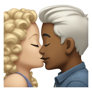 Gay kiss love older white younger white brown hair sticker