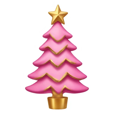 A pink Christmas tree with bows and gold sticker