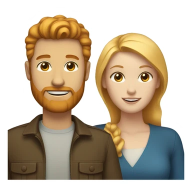 Couple white man with ginger hair and beard and a white woman with blonde hair and blue eyes  sticker