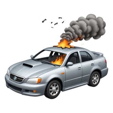 A car crashes into another car sticker