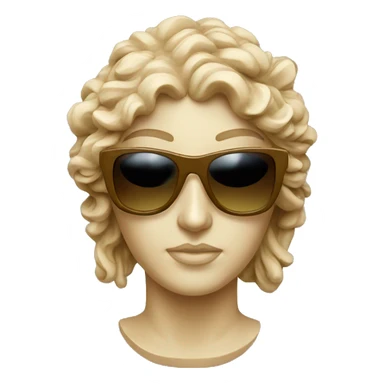 greek goddess sculpture sunglasses sticker