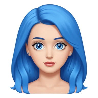 Katy Perry with blue eyes, blue long hair sticker