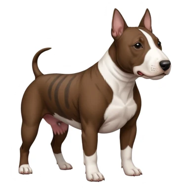 brindle english bull terrier dark brown sticker