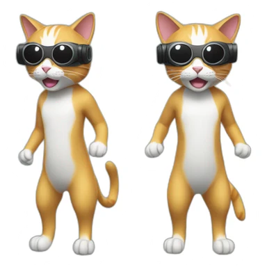cat in vr headset full body sticker