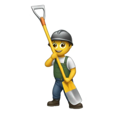 grabbing a shovel sticker