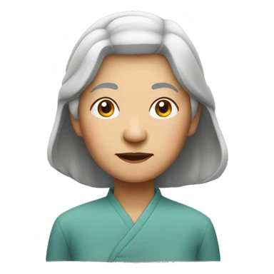 old asian woman standing upfront sticker