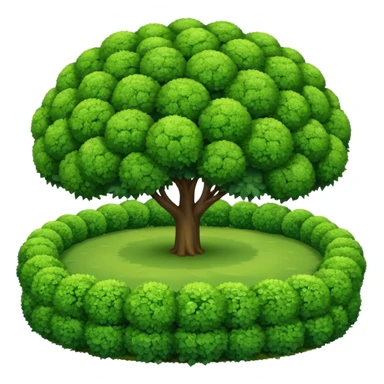 round shrubs in a large, spacious garden sticker