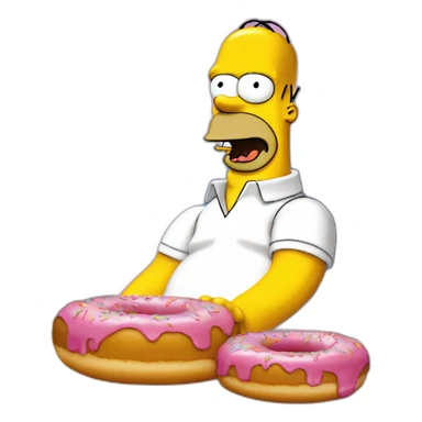 Homer simpson with donut sticker