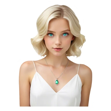 blonde girl in white portrait blue eyes sticker